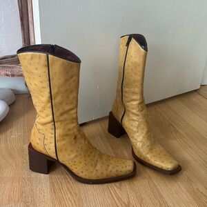 Vintage ostrich leather boots